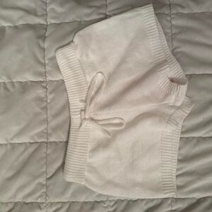 Cozy Knit White Shorts